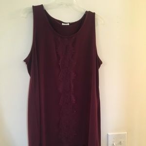 Tank top with lace embellishment